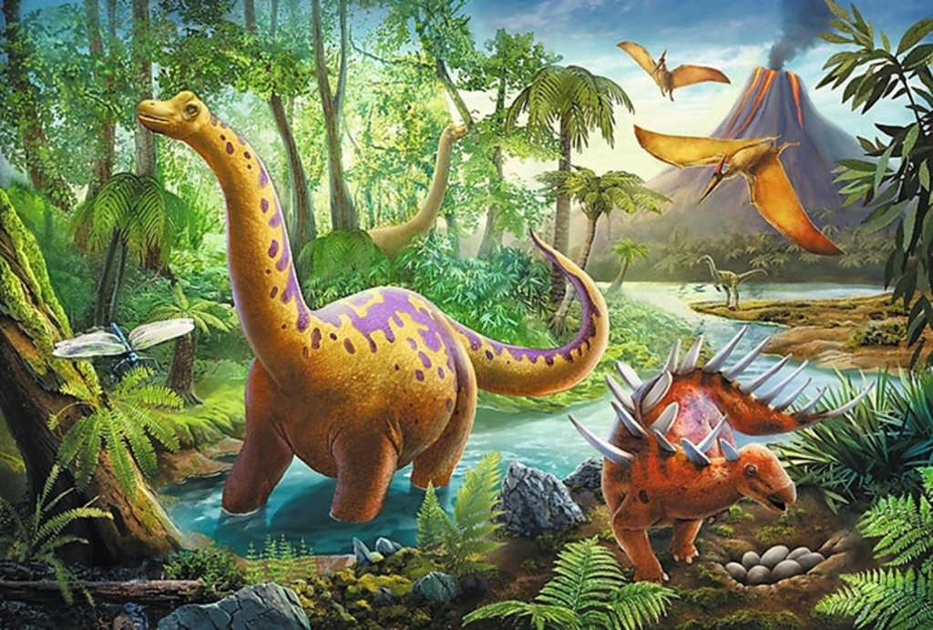 TREFL PUZZLE Dinosauři na cestách skládačka 33x22cm 60 dílků