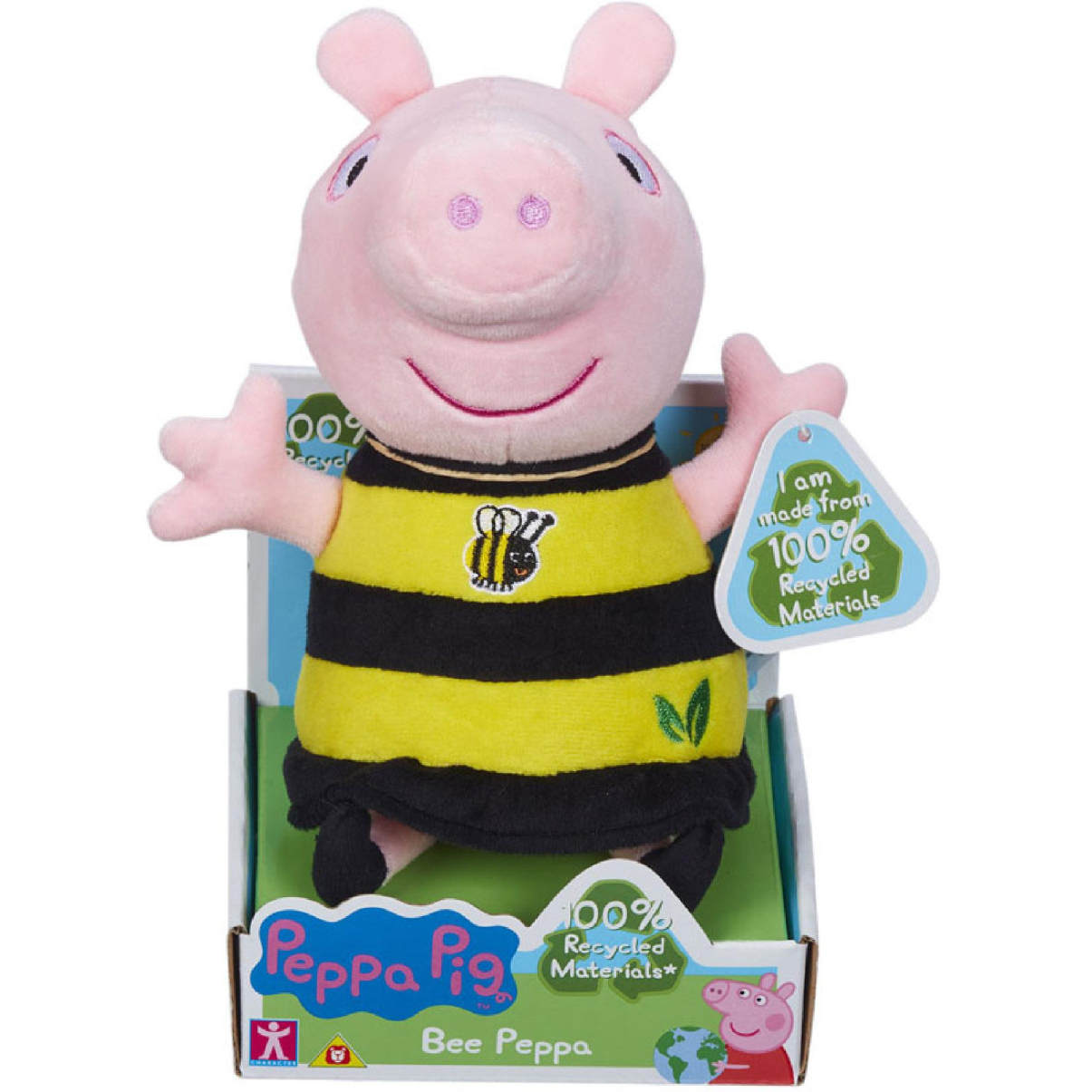 PEPPA Pig ECO plyšová Peppa 20cm včelkové šaty