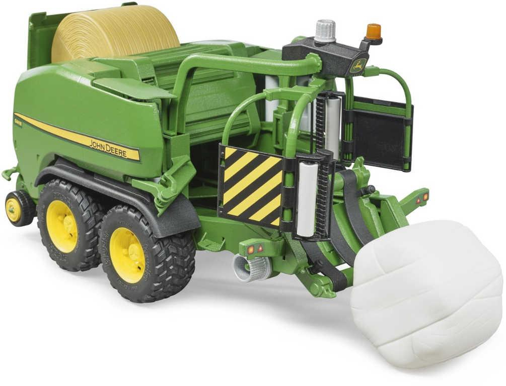 BRUDER 02032 John Deere lis na balíky slámy s obalovačem