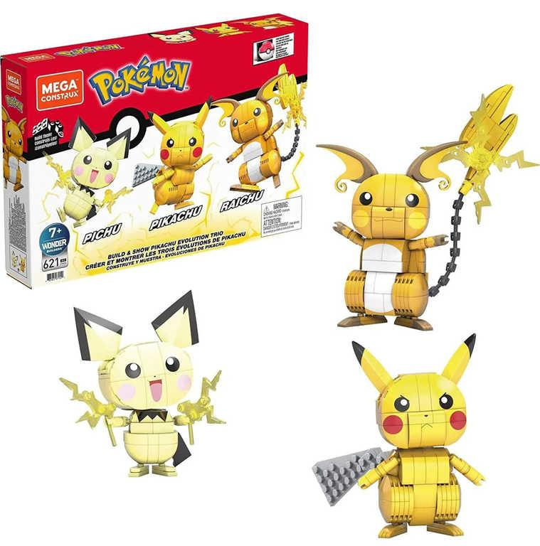 MEGA CONSTRUX Pokémon Pikachu / Pichu / Raichu 3v1 STAVEBNICE