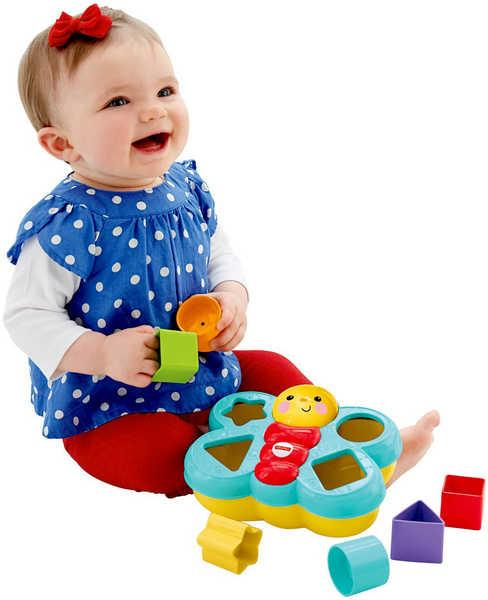 FISHER PRICE Baby motýlek Učíme se tvary vkládačka pro miminko