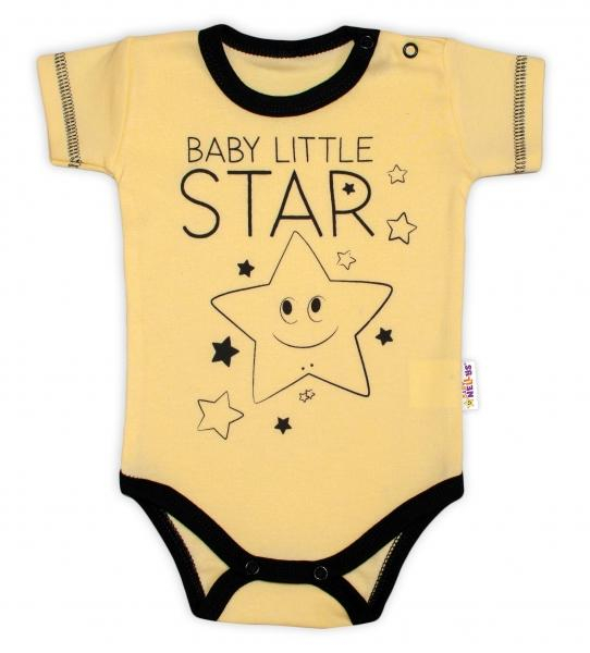 Body krátký rukáv Baby Little Star - žluté, vel. 56 - 56 (1-2m)