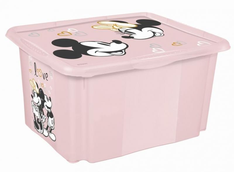 Box na hračky Minnie Mouse love 24 l, růžový/pudrový