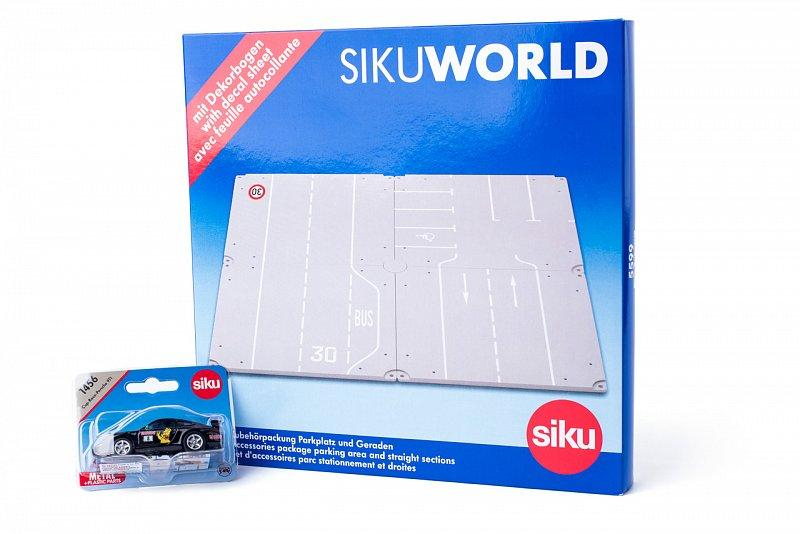 SIKU World - Silnice s autobusovou zastávkou a parkovištěm + dárek