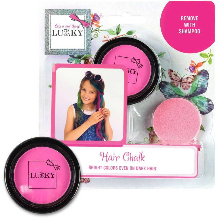 LUKKY Křída dětská na vlasy set s aplikátorem Fuchsiová na kartě