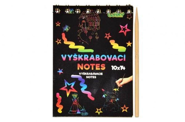 Škrabací notes duhový 12 listů v sáčku 14x10cm