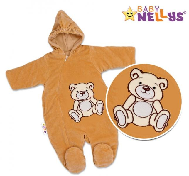 - Zimní kombinézka/overálek Teddy Bear - tm. hnědá - 56 (1-2m) /62 (2-3m)