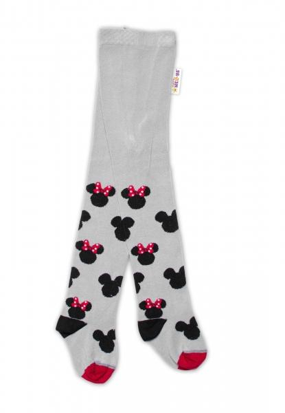 Dětské punčocháče bavlněné, Minnie Mouse - šedé, vel. 80/86 - 80-86 (12-18m)