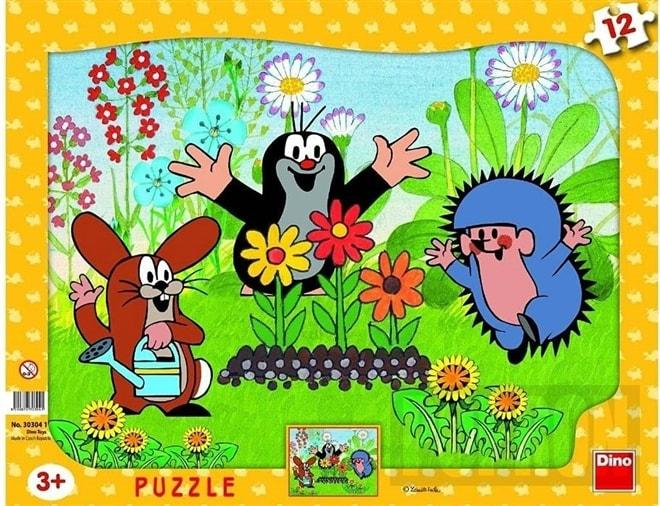 Puzzle deskové tvary Krtek zahradník