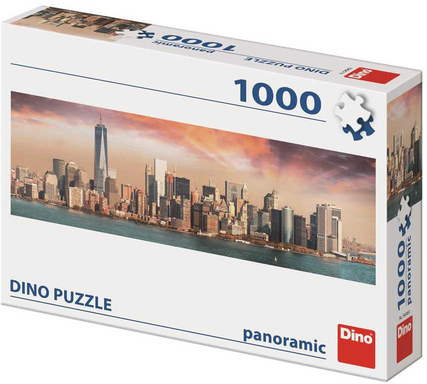 DINO Puzzle panoramatické 1000 dílků Manhattan za soumraku 95x33cm