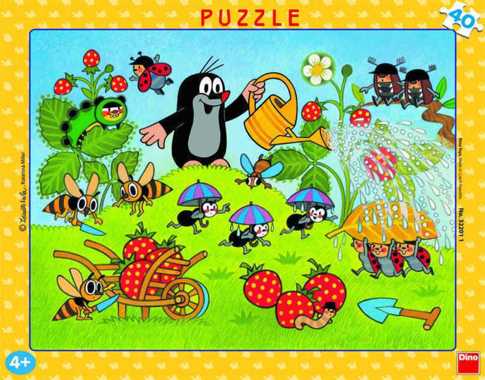 DINO Puzzle KRTEK (Krteček) v jahodách 40 dílků