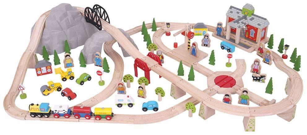 Bigjigs Rail Dřevěná vláčkodráha horská cesta 112 dílů