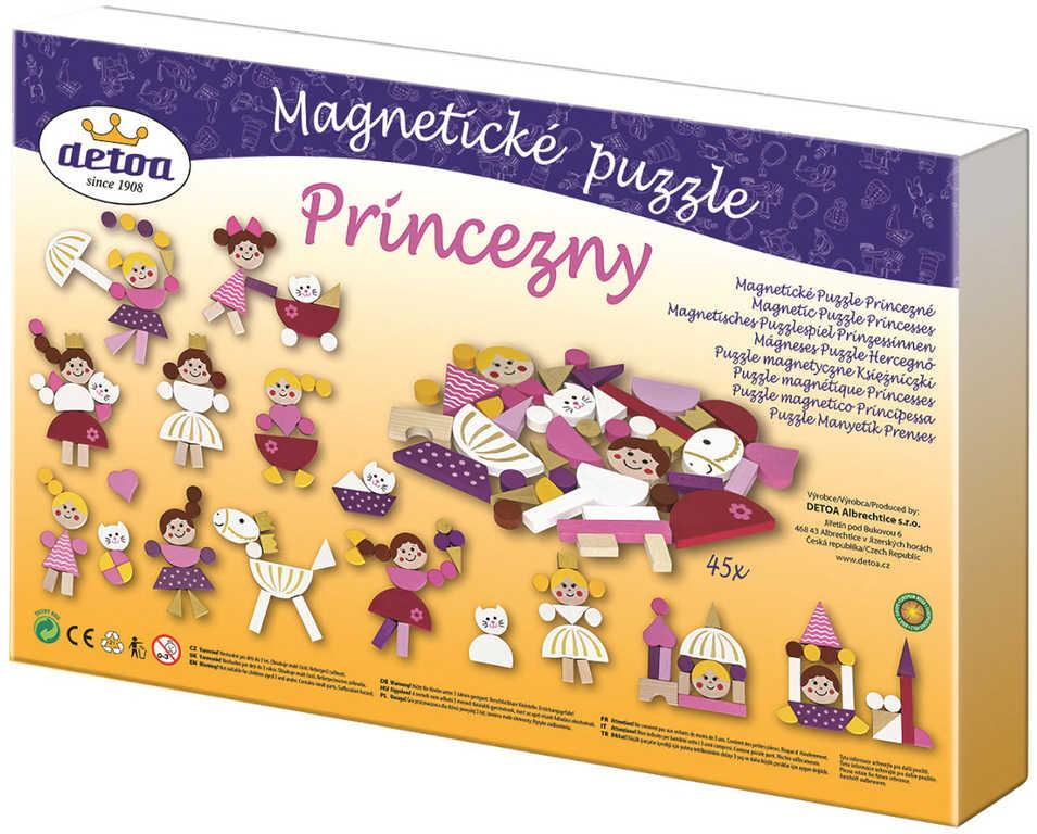 DETOA Puzzle magnetické Princezny v krabici *DŘEVĚNÉ HRAČKY*