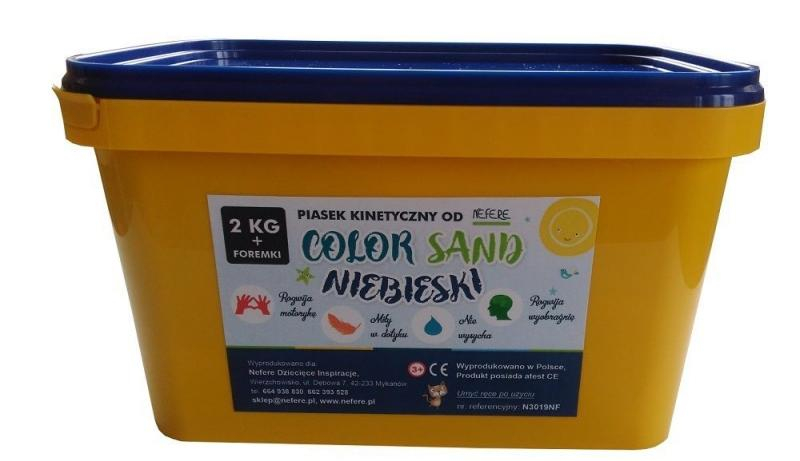 NaturSand Kinetický písek - modrý - 2kg + formičky zdarma