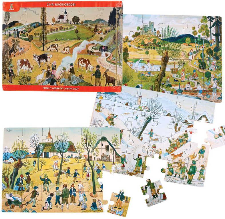 DŘEVO Puzzle Josef Lada 4 roční období *DŘEVĚNÉ HRAČKY*