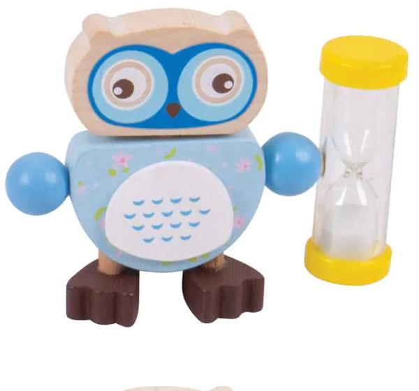 Bigjigs Toys přesýpací hodiny sovička 1ks modrá