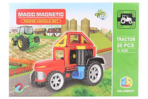 Magnetická stavebnice 20 ks traktor