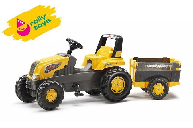 Šlapací traktor Rolly Junior s Farm vlečkou - žlutý