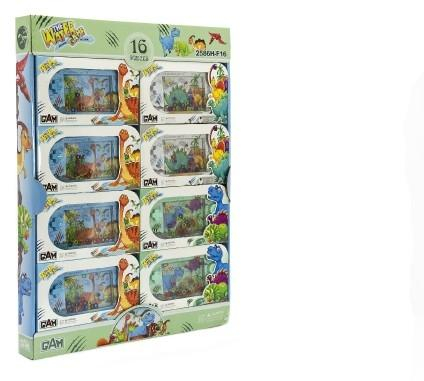 Vodní hra hlavolam dinosaurus plast 18cm 4 barvy v krabičce 16ks v boxu