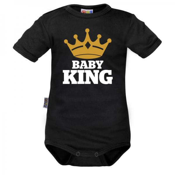 Body krátký rukáv Baby King - černé, vel. - černé - 62 (2-3m)