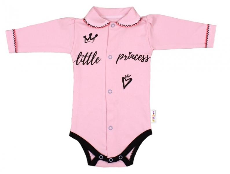 Body dlouhý rukáv s - límečkem, růžové Little Princess - 56 (1-2m)