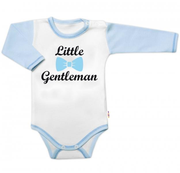 Body dl. rukáv s vtip. textem Little Gentleman - kluk, vel. 68 - 68 (3-6m)