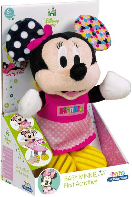 CLEMENTONI PLYŠ Baby Minnie Mouse myška kousátko Zvuk *PLYŠOVÉ HRAČKY*