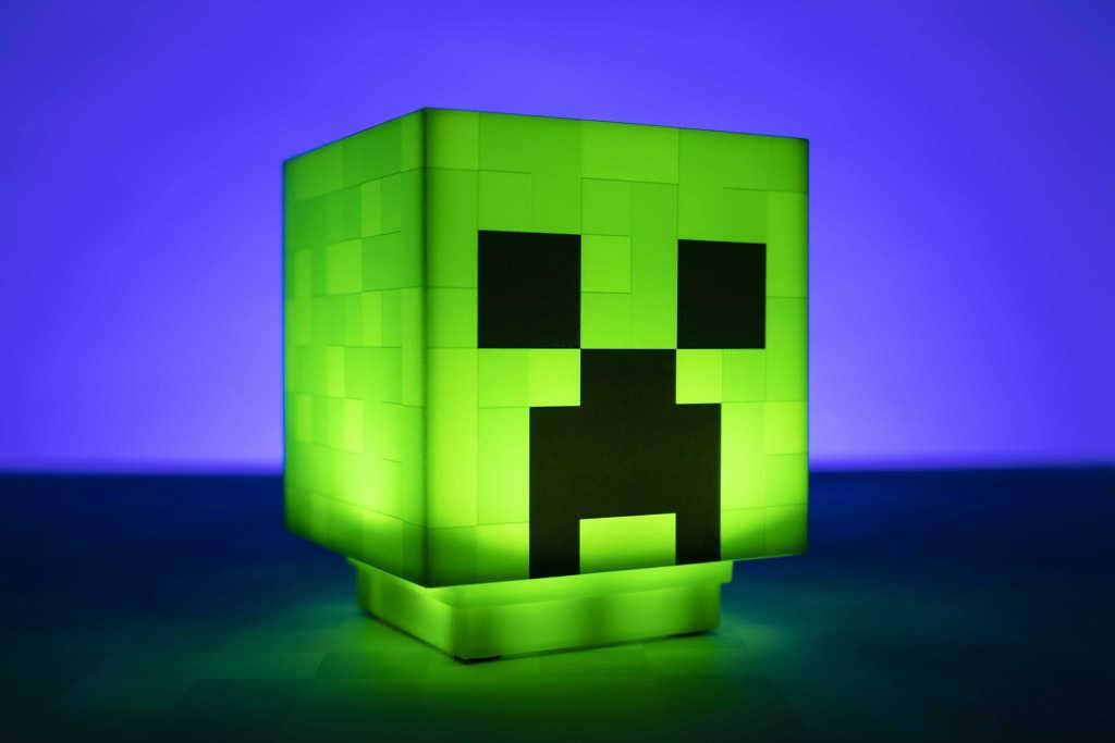 Minecraft Crepper halloweenská dekorativní lampa na baterie Světlo Zvuk