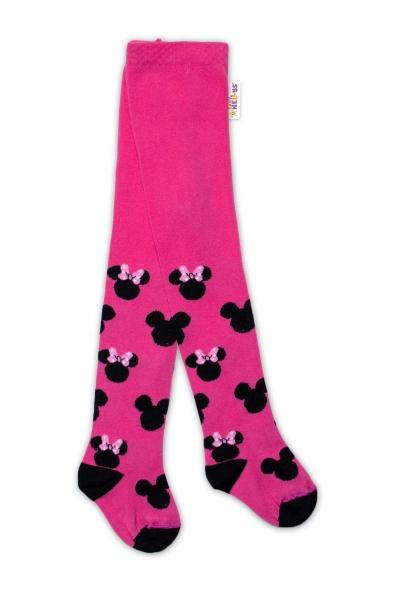 Dětské punčocháče bavlněné, Minnie Mouse - malinové, vel. - 80/86 - 80-86 (12-18m)