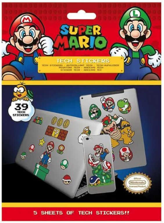 Samolepky technické Super Mario set 5 listů 39ks