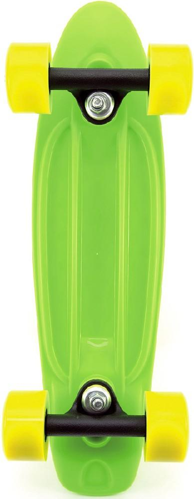 Skateboard dětský pennyboard zelený 43cm plastové osy žlutá kola