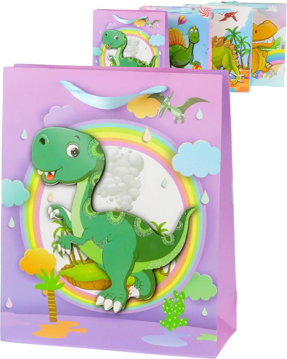 Taška dárková Dinosaurus 26x32cm karton 4 druhy