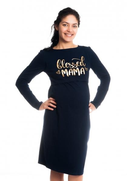 Těhotenská, kojící noční košile Blessed Mama - granátová, vel. L/XL - L/XL