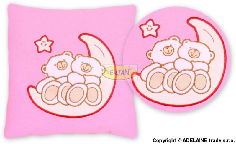 TERJAN Polštářek 40x40 Míšové na měsíčku - růžový