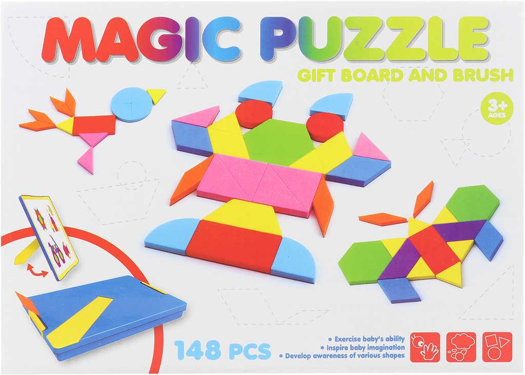 Tangramy magnetické soft pěnová puzzle skládačka 148 dílků