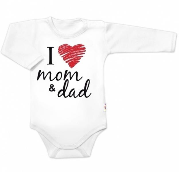 Body dlouhý rukáv I love mom & dad - vel. 80, unisex - 80 (9-12m)