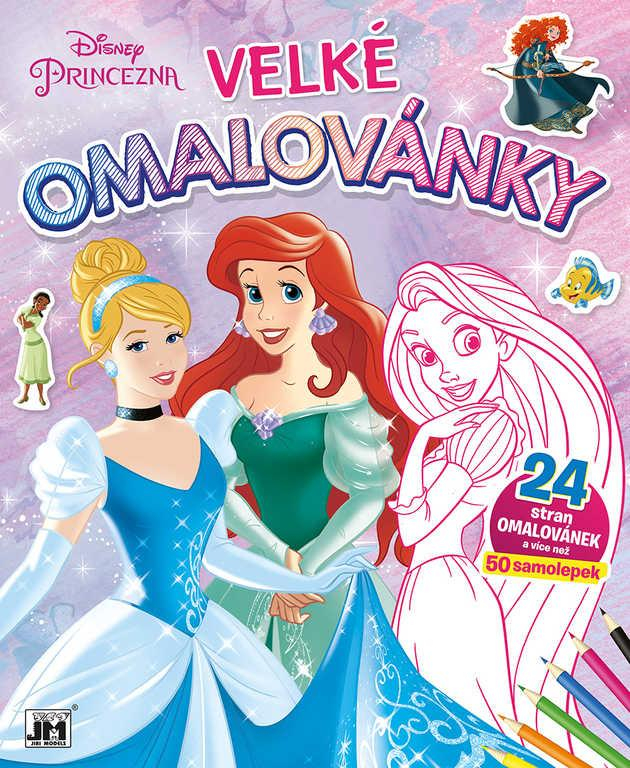 JIRI MODELS Omalovánky velké se samolepkami Disney Princezny