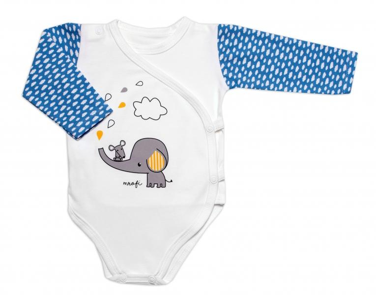 Zavinovací kojenecké body + polodupačky CLOUD, 2D sada, Mrofi, modrá - 56 (1-2m)