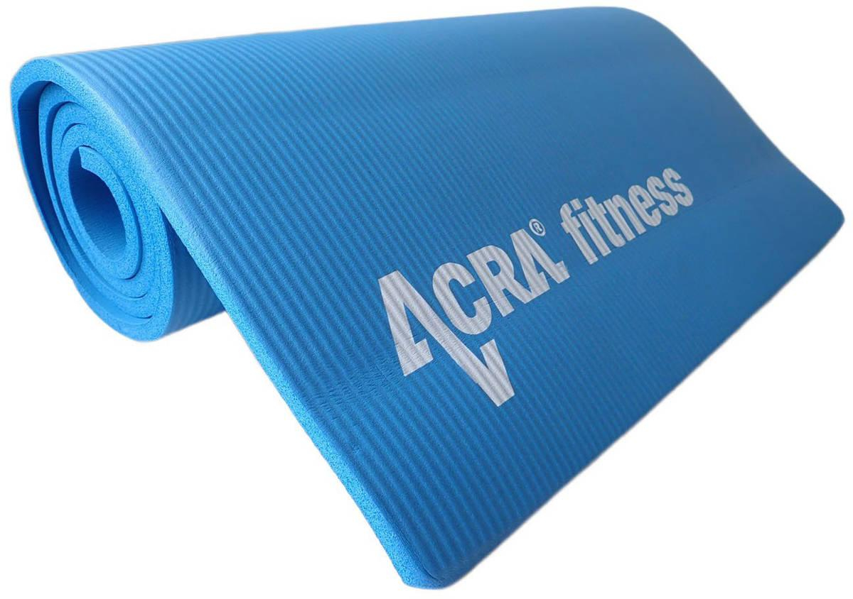 ACRA Podložka fitness na cvičení NBR Yoga Mat 183x61cm modrá