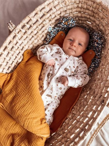 Mušelínový spací vak Baby Soft zateplený, 70cm, mátový