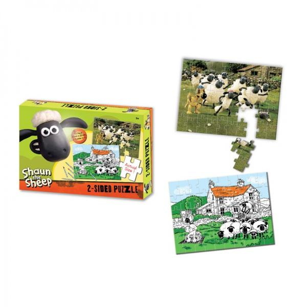 Shaun the Sheep - Oboustranné puzzle s pastelkami 50ks