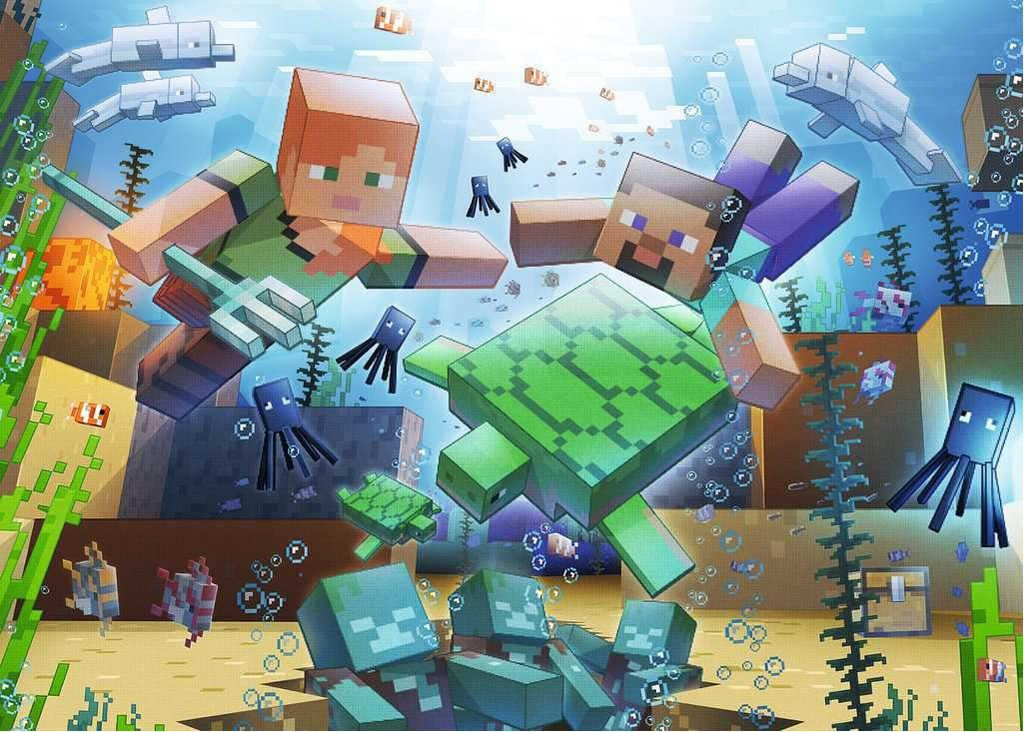 RAVENSBURGER Puzzle Minecraft 1000 dílků 70x50cm skládačka