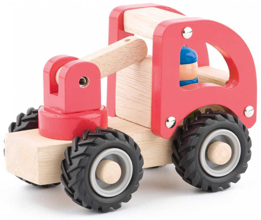 WOODY DŘEVO Auto Hasiči 14cm s panáčkem *DŘEVĚNÉ HRAČKY*