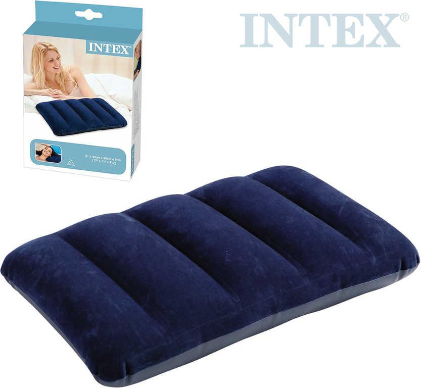 INTEX Polštář nafukovací cestovní 43x28x9cm modrý gumotextilní 68672