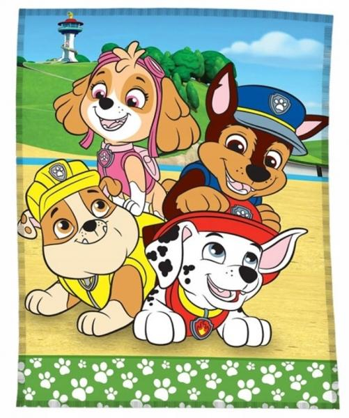 Carbotex Dětská fleecová deka Paw Patrol - zelená