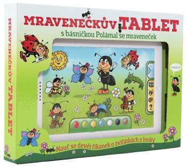 Mravenečkův tablet plast 30x20x2cm na baterie se zvukem v krabici 38x28x4,5cm