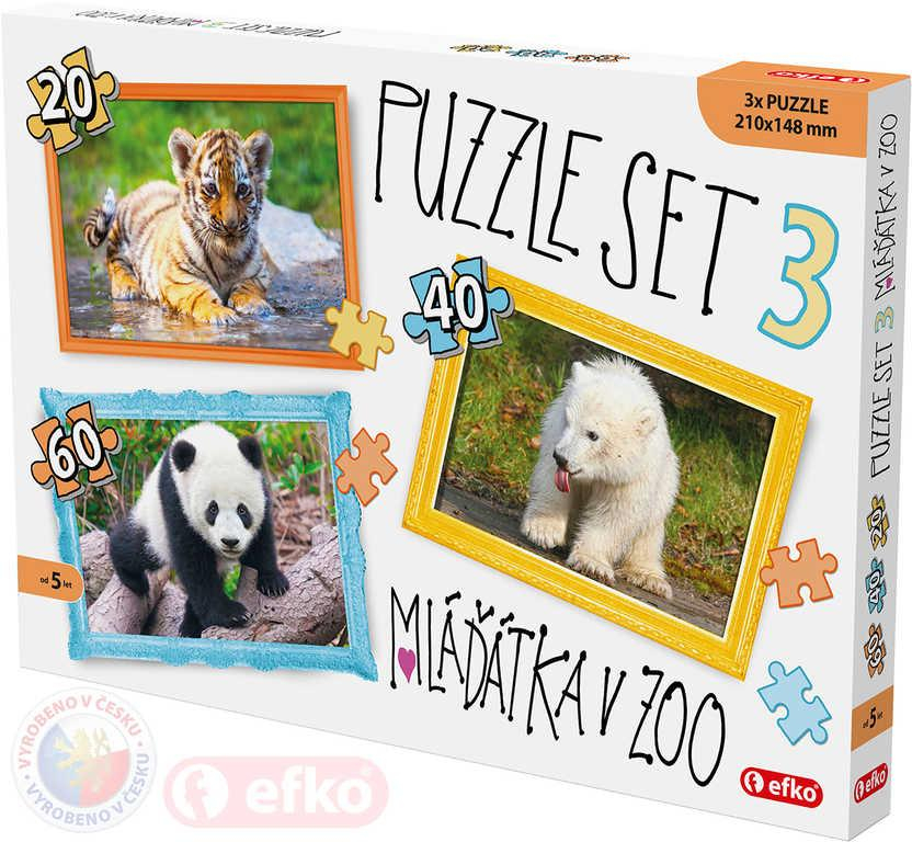 EFKO Puzzle 3v1 Mláďátka v ZOO skládačka foto 21x15cm