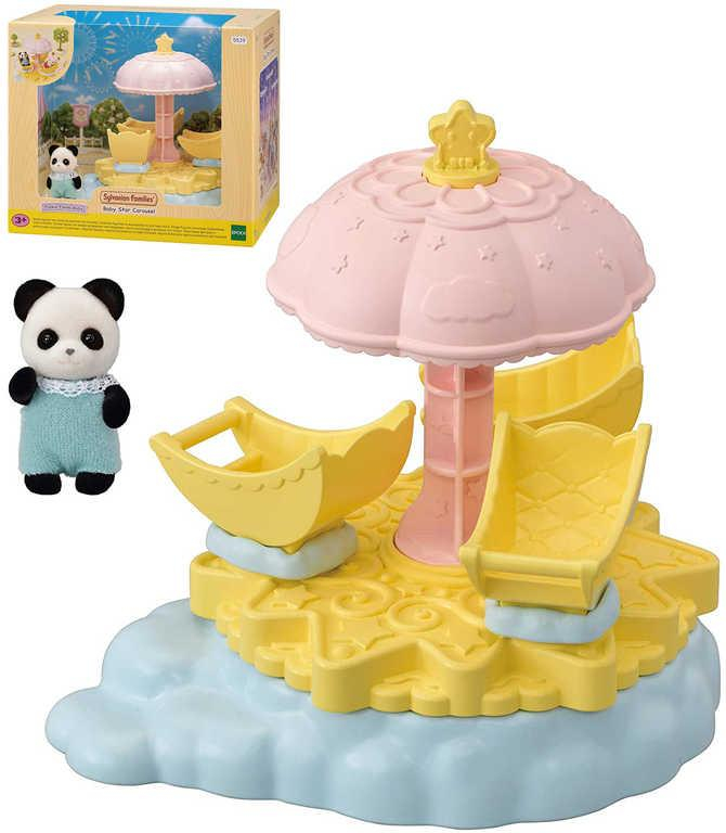 Sylvanian Families herní set panda Pookie + hvězdný kolotoč v krabici