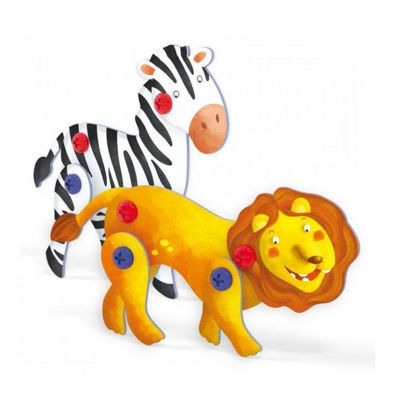 Quercetti 0540 Tecno Puzzle 3D - lev a zebra