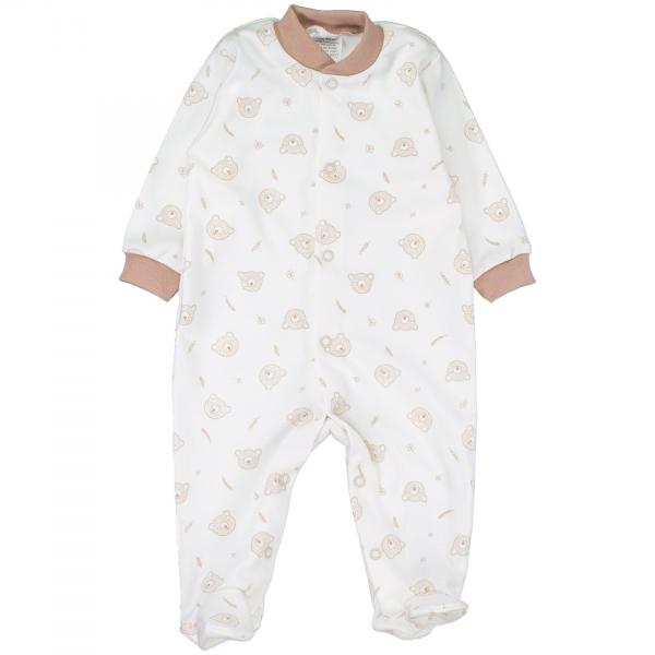 Kojenecký overálek, pyžámko, bavlna Teddy Baby - béžová, vel. - béžová - 56 (1-2m)